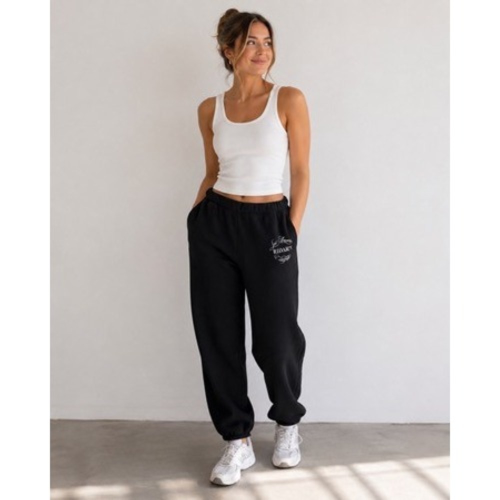 Rodarte Radarte Los Angeles California Black Graphic Jogger Sweatpants Womens S